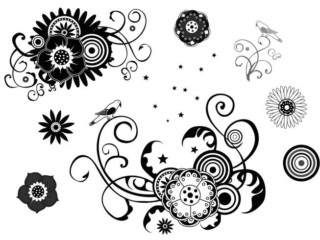 floral-swirl-and-stars-vector-pack